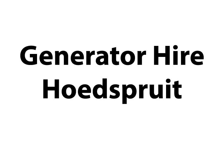 Generator Hire - Hoedspruit